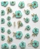 Preview: Sticker , Gold-lined blue Flowers