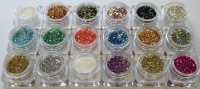 18 Stk. High Gloss Glitter Puder