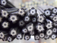 Fimo Stange Blumen schwarzweiss