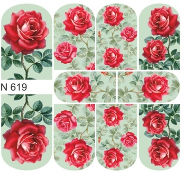 First Gel Nail Tattoo Sticker N 619