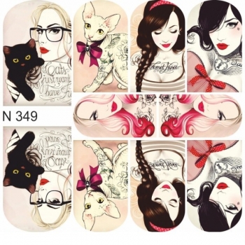 First Gel Nail Tattoo Sticker N 349