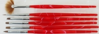 Gel Pinsel Set 6 Stk. rot