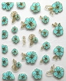 Sticker , Gold-lined blue Flowers