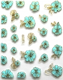 Sticker , Gold-lined blue Flowers