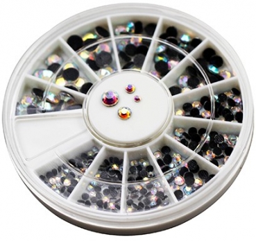 Size-mixed AB round Rhinestones, Rondell