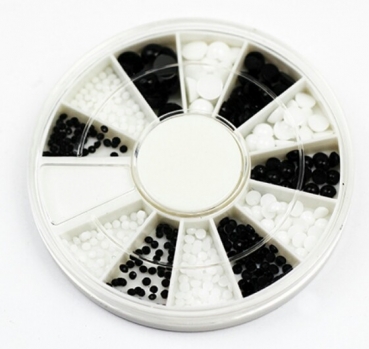 Black and White Nail Rhinestones, Rondell