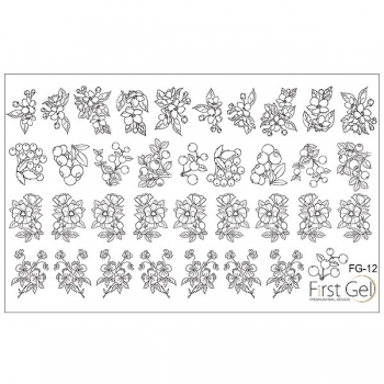 First Gel Nail Trafaret , FG-12