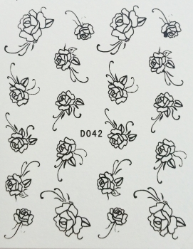 Sticker Blumen Rosen schwarz