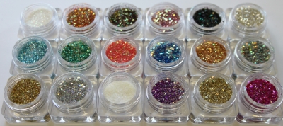 18 Stk. High Gloss Glitter Puder