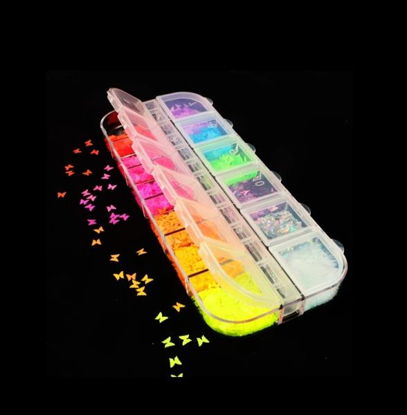 Nail Art 12-er Set, Schmetterlinge