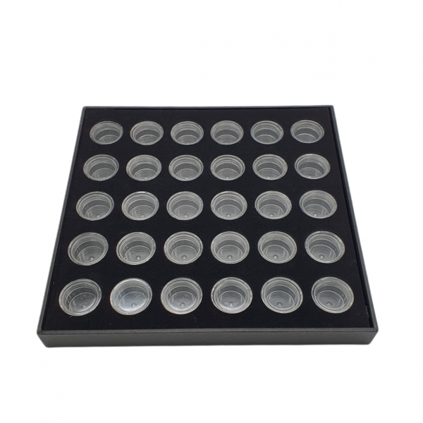 Display mit 30 Döschen(leer) für NAIL ART Präsentation, schwarz