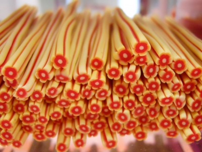 Fimo Stange Blumen gelbrotklein
