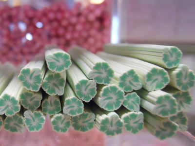 Soft Ceramic bar Flower Hibiscus mint