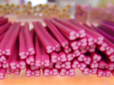 Fimo Stange Schleife rosa