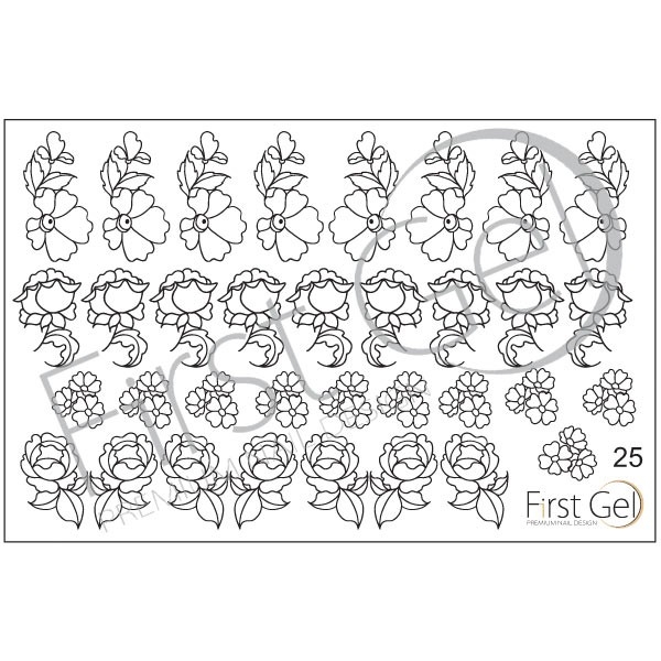 First Gel Nail Trafaret , FG-25