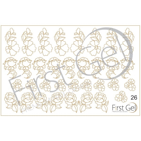 First Gel Nail Trafaret , FG-26