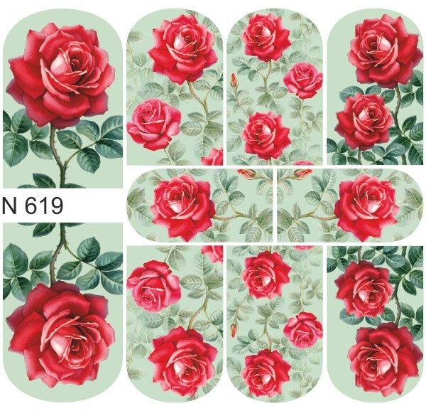 First Gel Nail Tattoo Sticker N 619