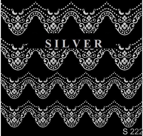First Gel Nail Tattoo Sticker S 222 silber