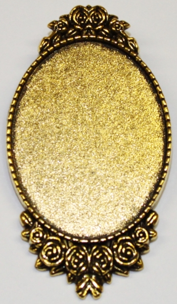 Brosche gold mit Rosen Schmuck-Rohling