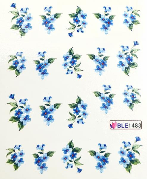 Sticker Blumen blue