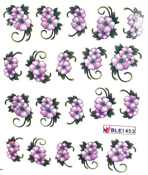 Sticker Blumen lila/blau