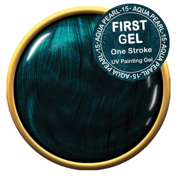 First Gel Farbgel One Stroke, Aqua Pearl-15, 5g