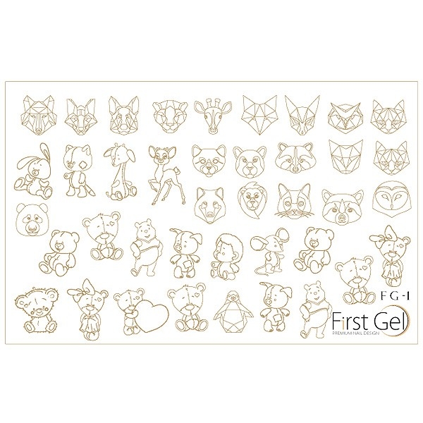 First Gel Nail Trafaret , FG-1