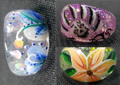 Set - 50 Stk. Nail Art Ringe transparent