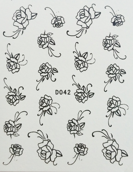 Sticker Blumen Rosen schwarz