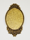 Brosche gold mit Rosen Schmuck-Rohling