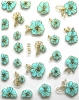 Sticker , Gold-lined blue Flowers