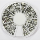 Silber Metallic Flakes, Nieten im Rondell
