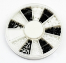 Black and White Nail Rhinestones, Rondell